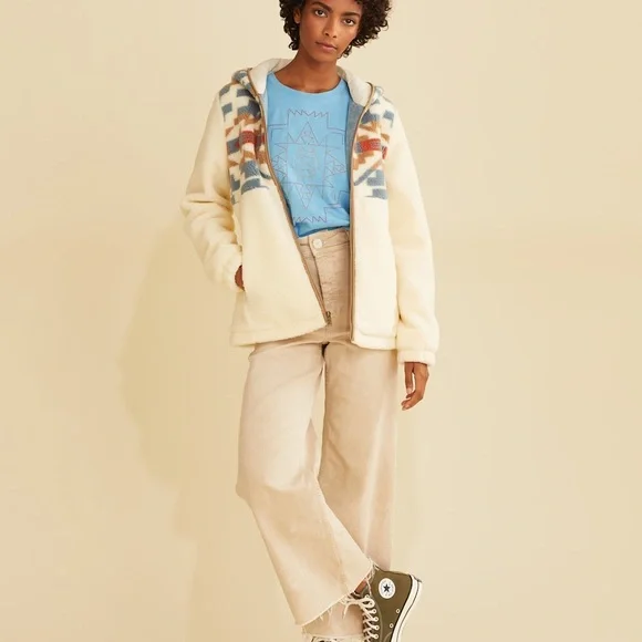 Pendleton women Mariposa Berber fleece hoodie jacket XS